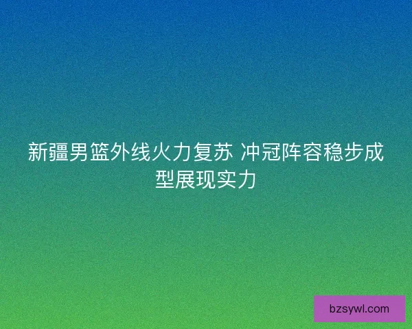 新疆男篮外线火力复苏 冲冠阵容稳步成型展现实力